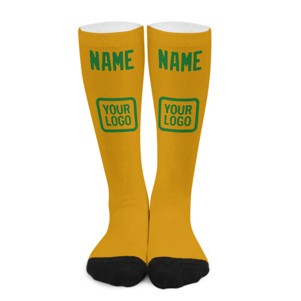 Custom Yellow Emerald Green Knee-High Sock