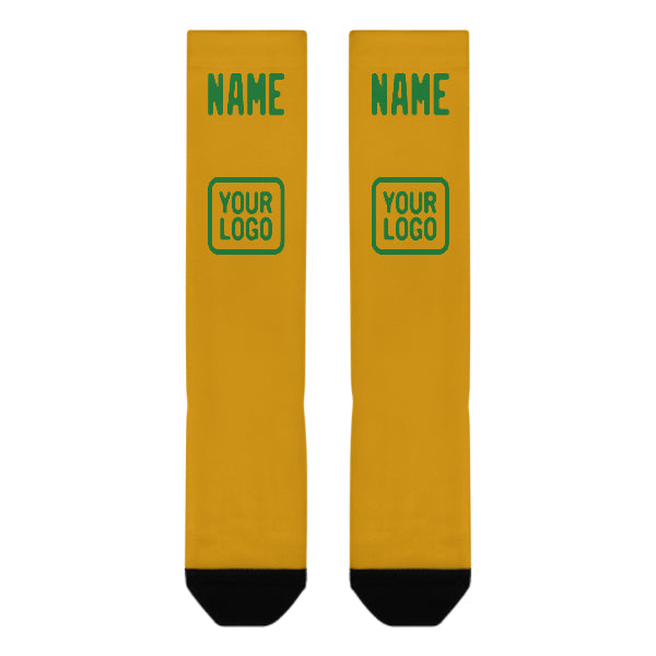 Custom Yellow Emerald Green Knee-High Sock