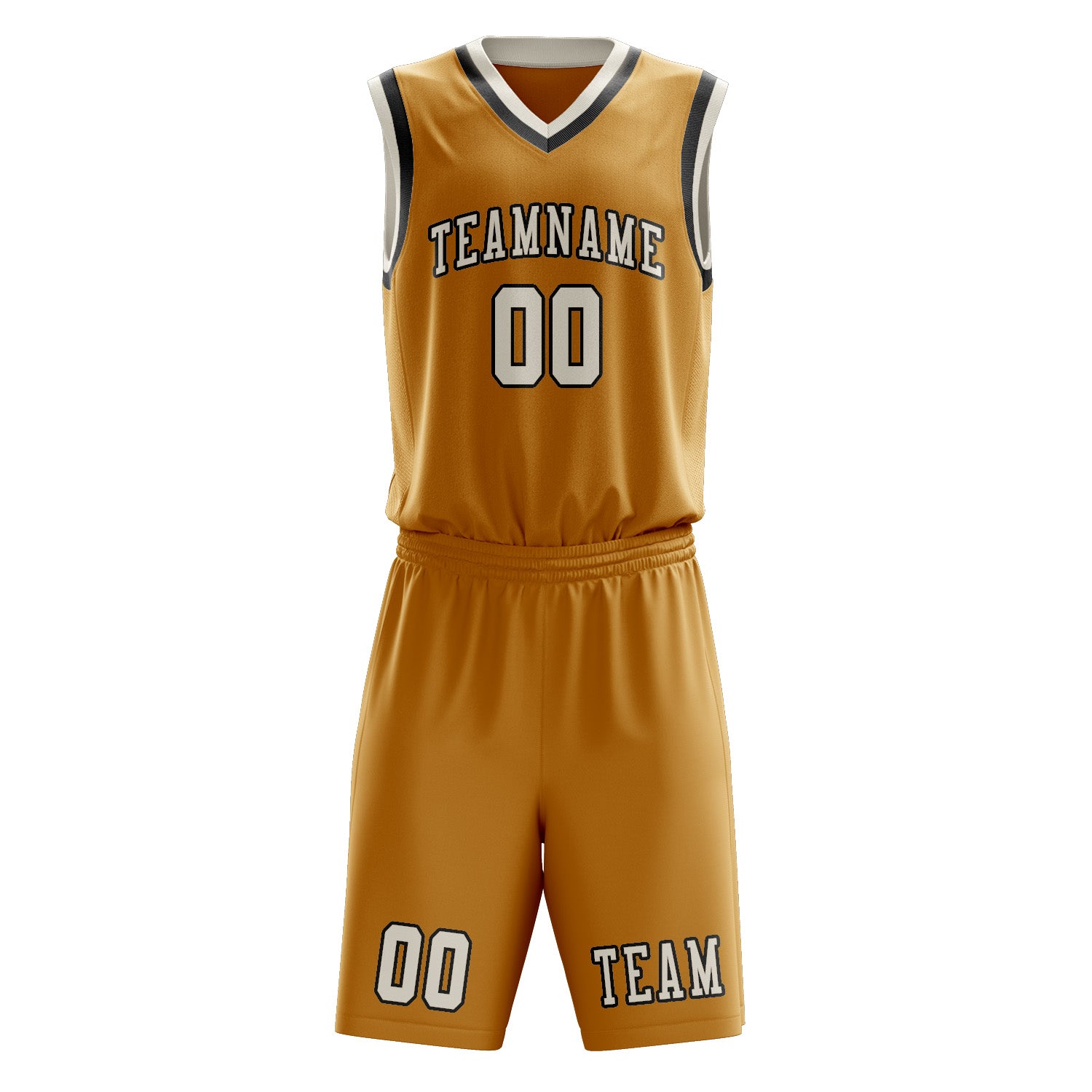 Custom Yellow Cream Basketball Set