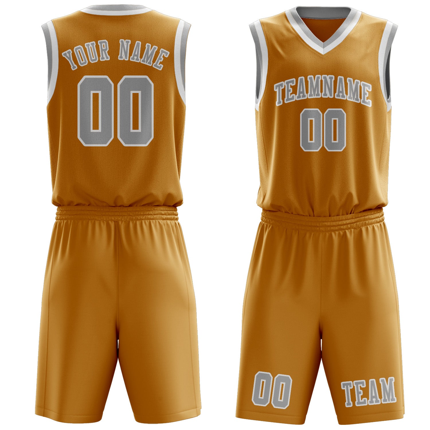 Custom Yellow Gray Basketball Set