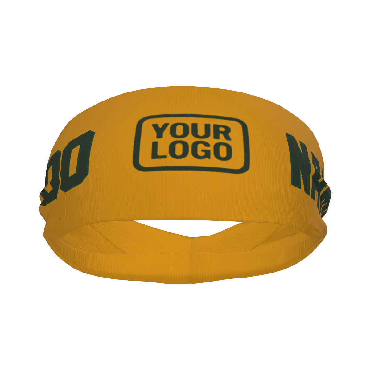 Custom Yellow Dark Green Sports headband