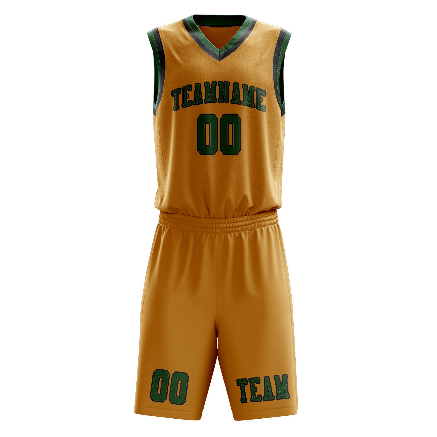 Custom Yellow Green Basketball Set