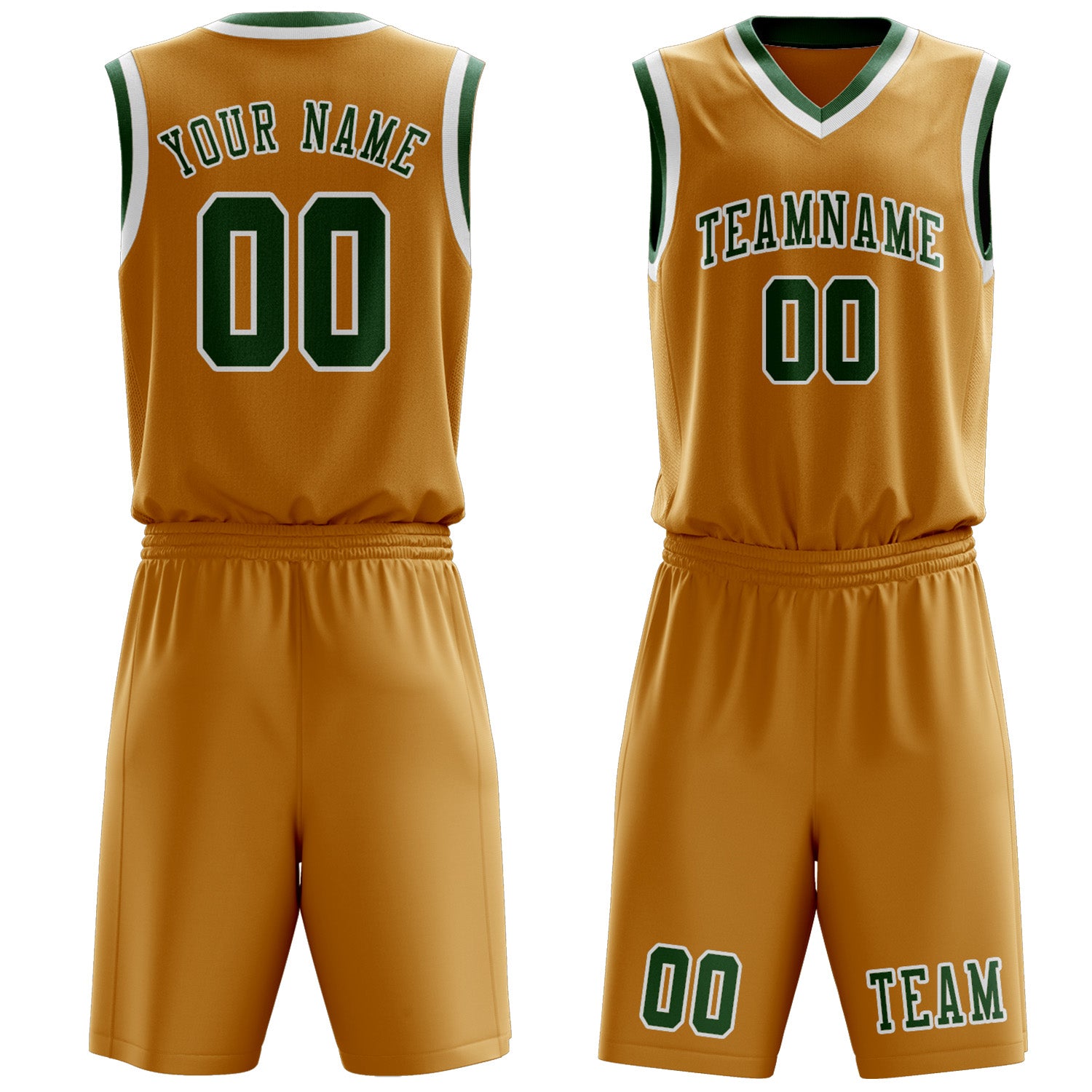 Custom Yellow Green Basketball Set