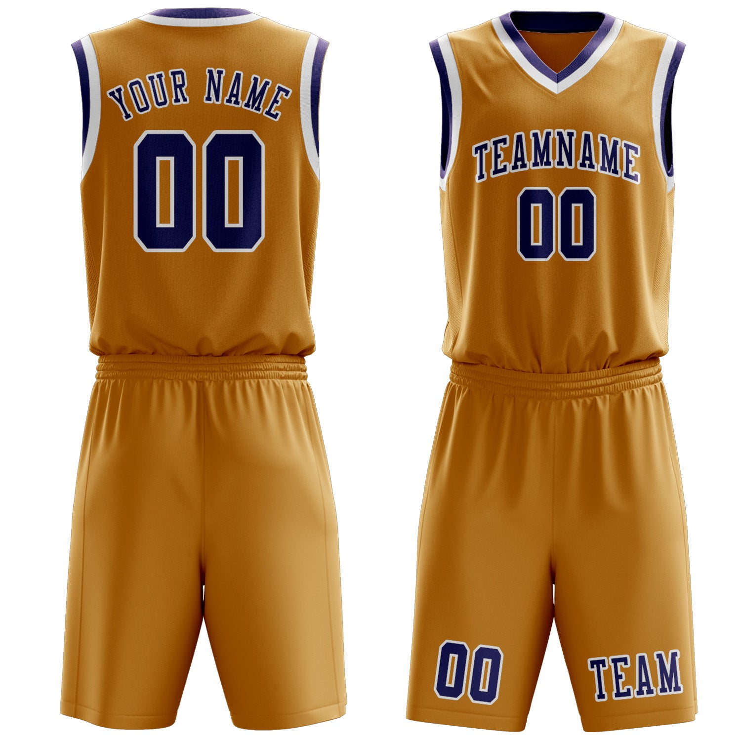 Custom Yellow Purple Basketball Set