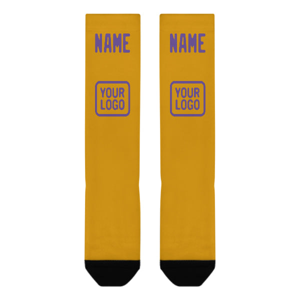 Custom Yellow Light Purple Knee-High Sock