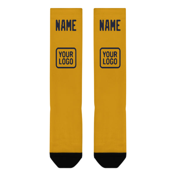 Custom Yellow Navy Knee-High Sock