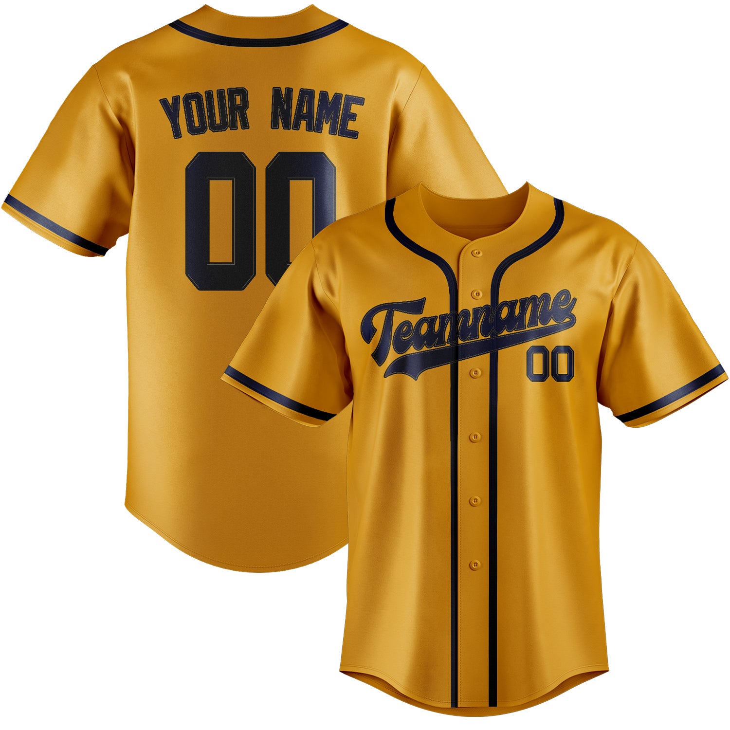 Custom Yellow Blue Baseball Jersey