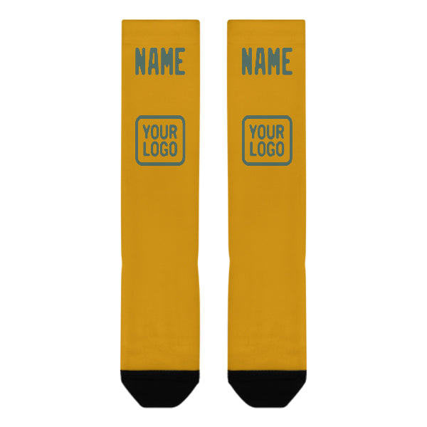 Custom Yellow Blue Green Knee-High Sock