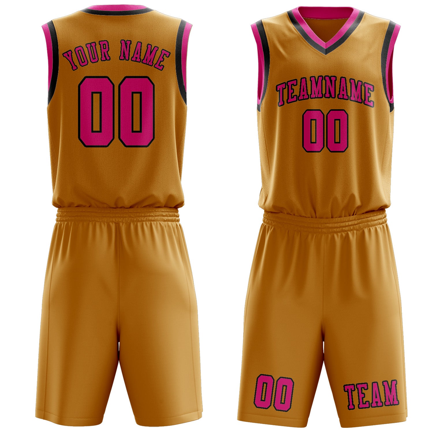 Custom Yellow Pink Basketball Set