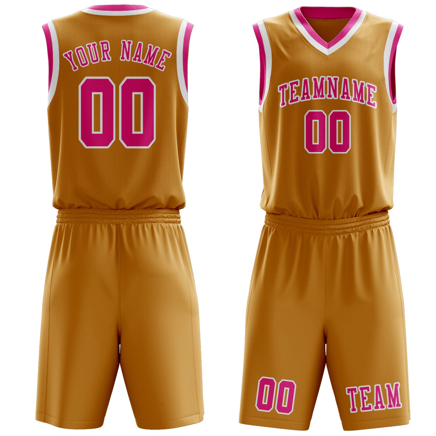 Custom Yellow Pink Basketball Set
