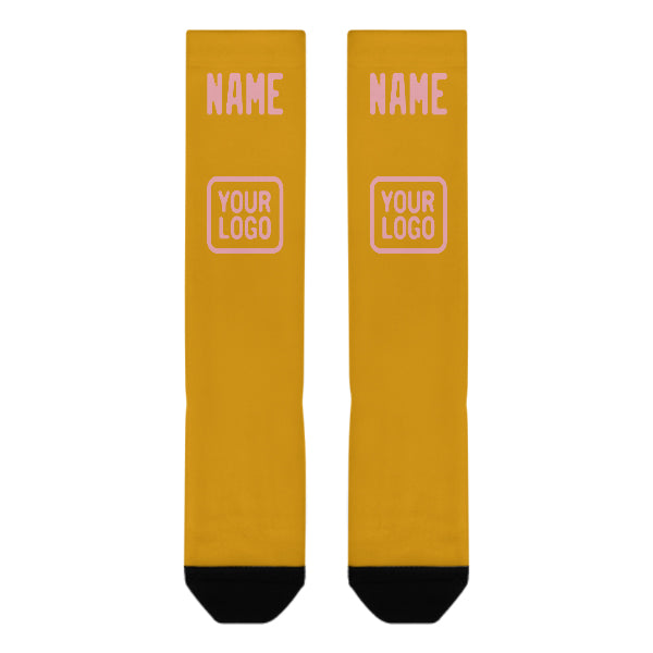 Custom Yellow Light Pink Knee-High Sock