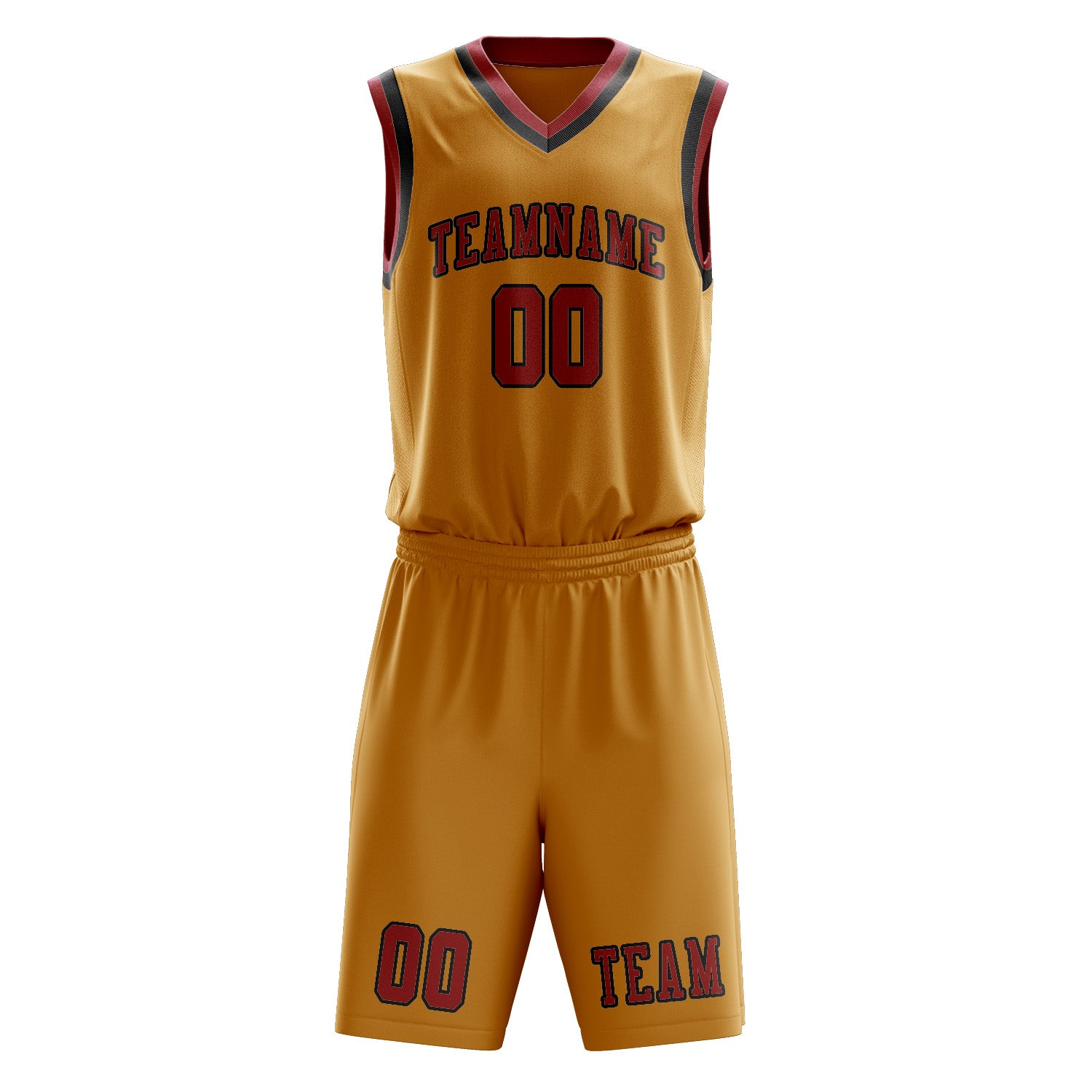 Custom Yellow Red Basketball Set