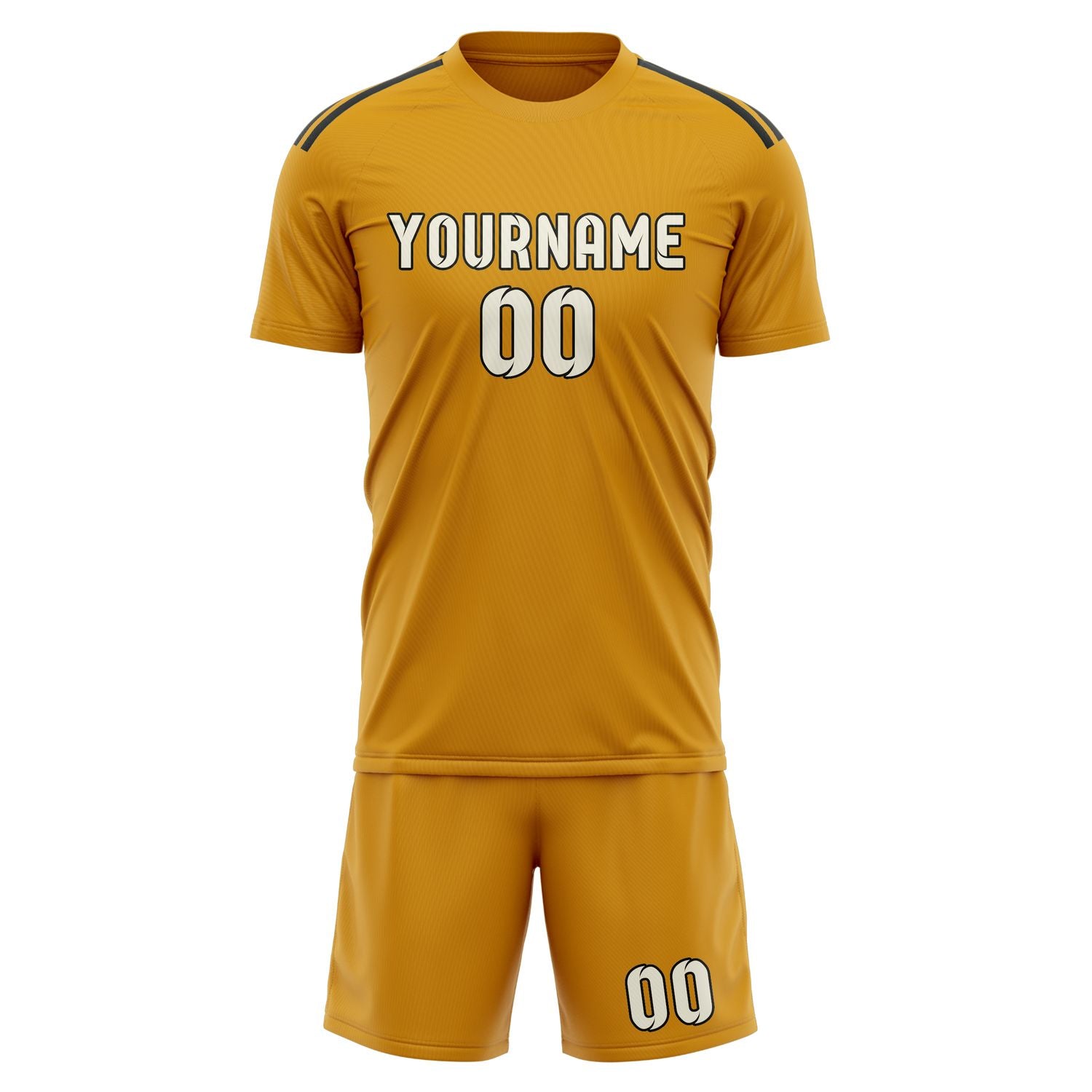 Custom Yellow Cream Soccer Set
