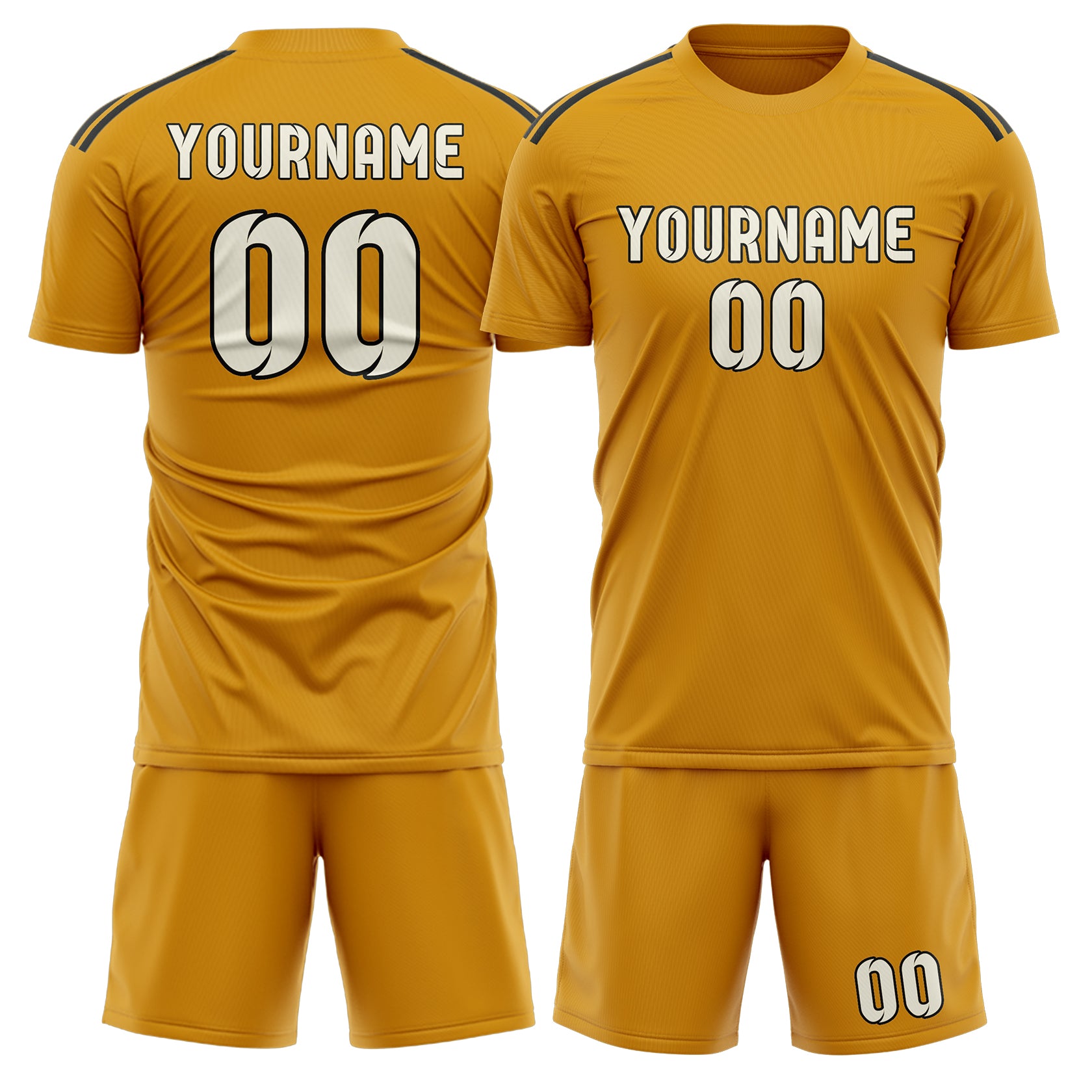 Custom Yellow Cream Soccer Set
