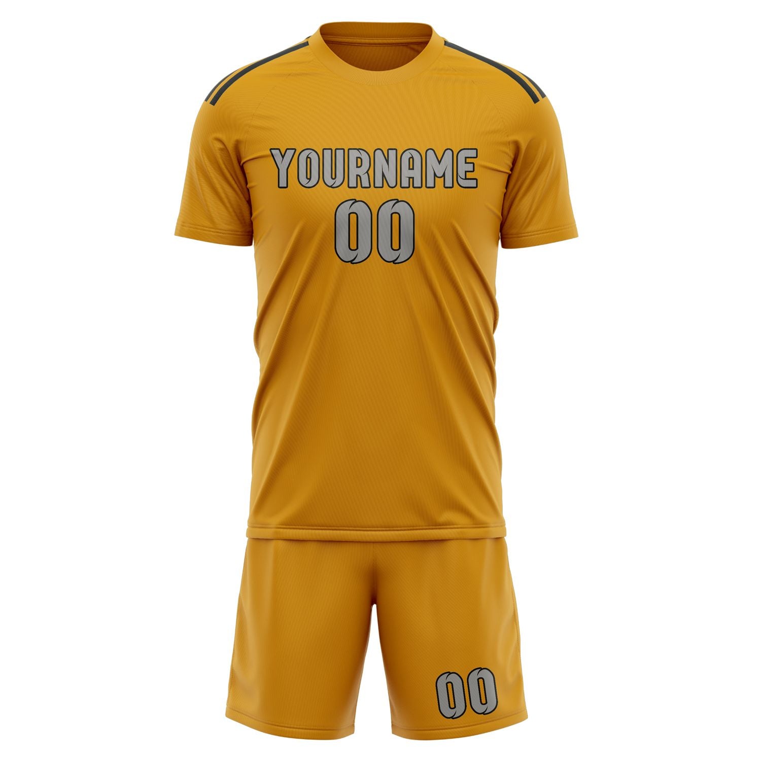 Custom Yellow Gray Soccer Set