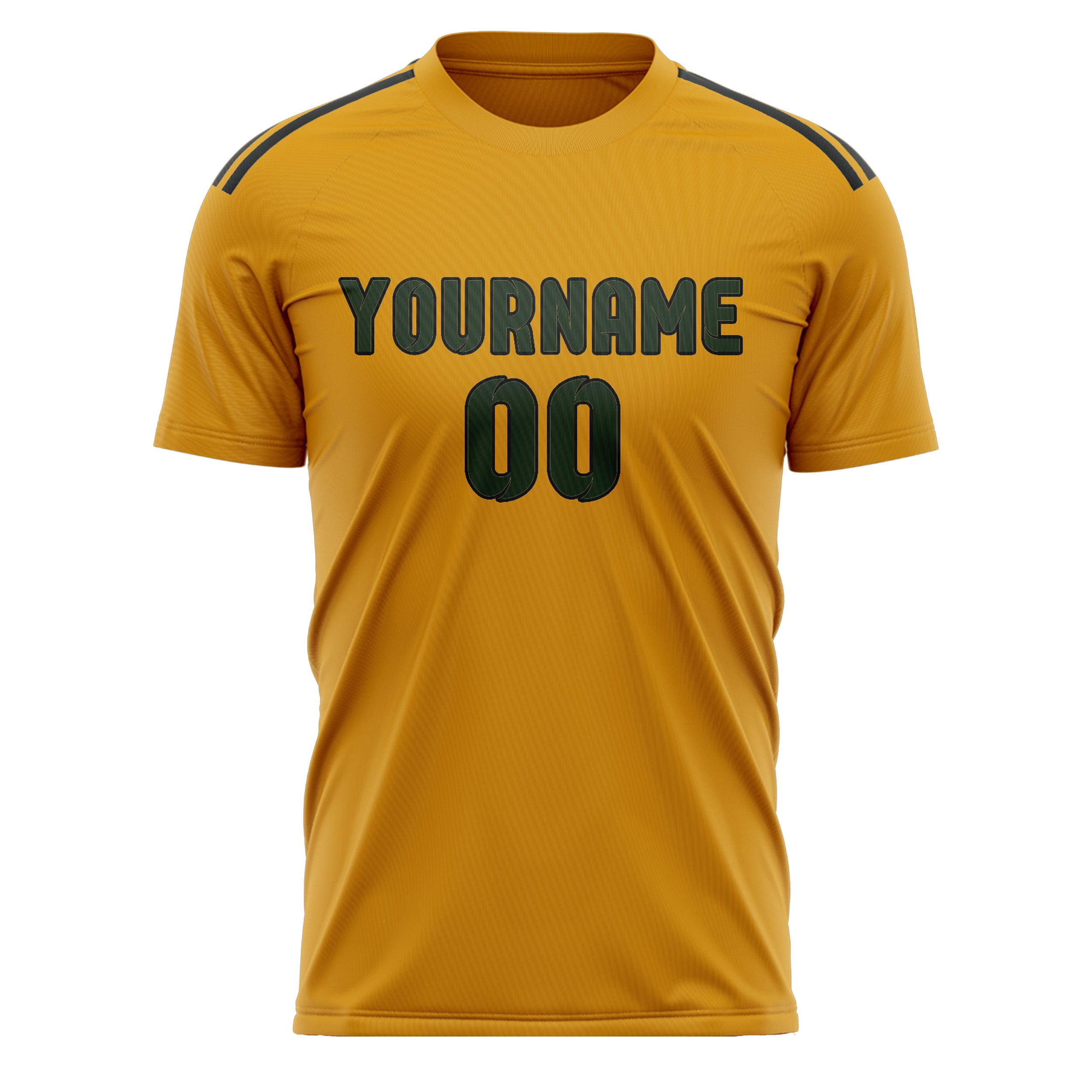 Custom Yellow Dark Green Soccer Jersey