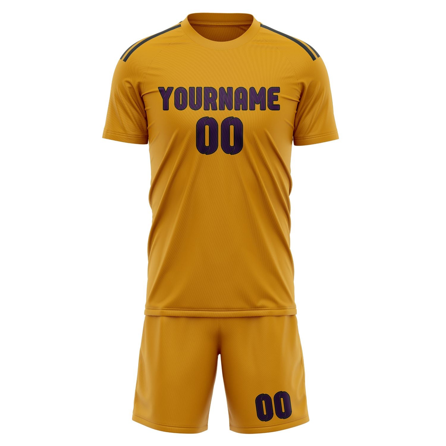 Custom Yellow Purple Soccer Set
