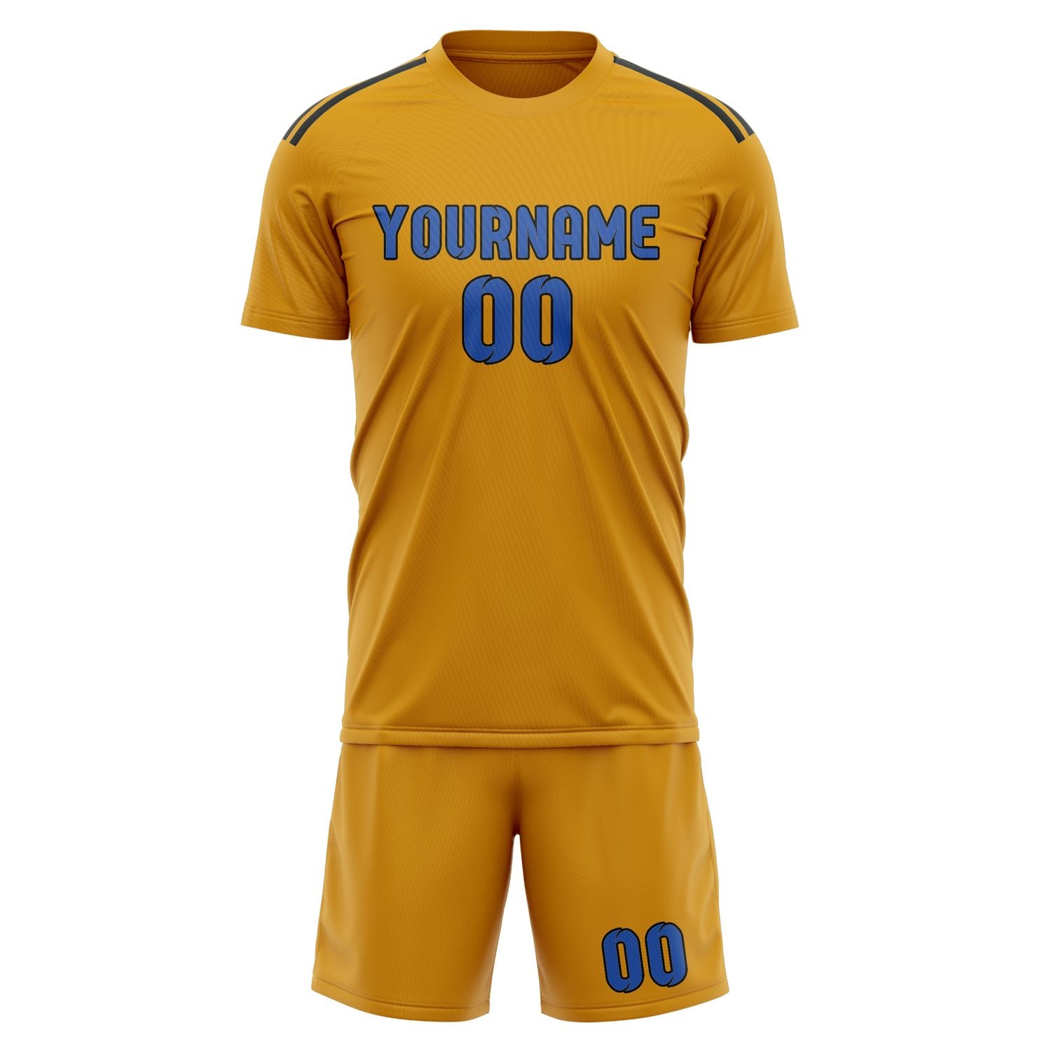 Custom Yellow Sky Blue Soccer Set