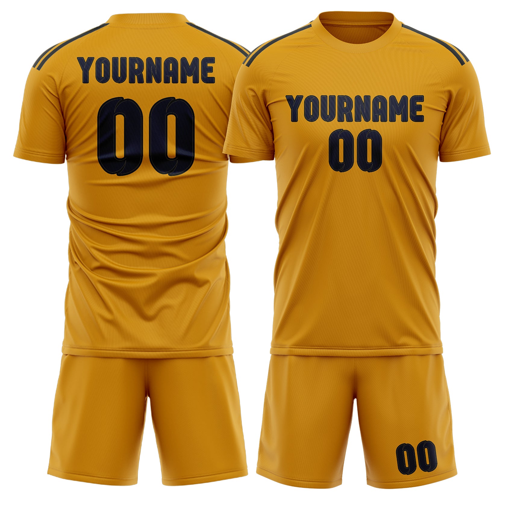 Custom Yellow Navy Soccer Set