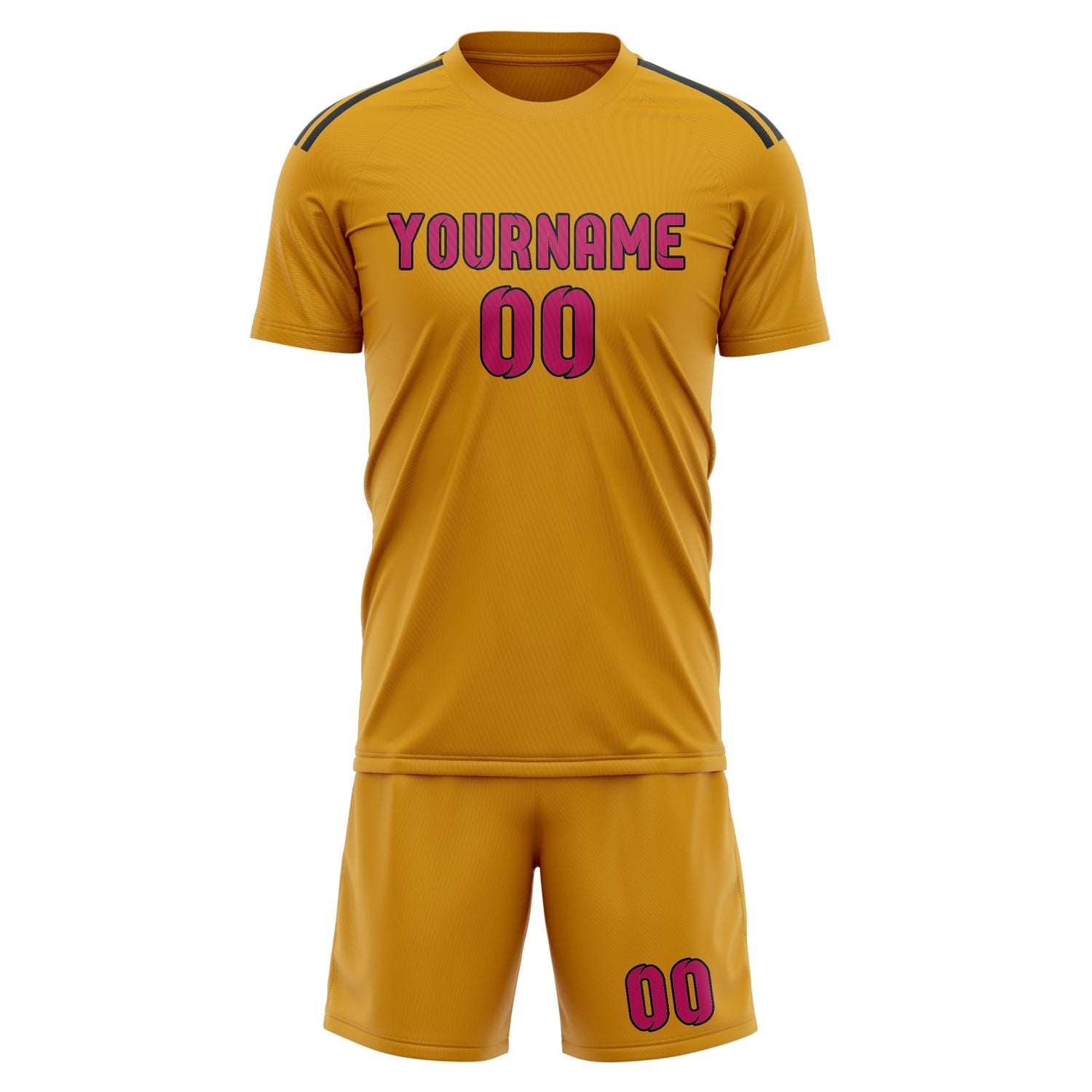 Custom Yellow Pink Soccer Set