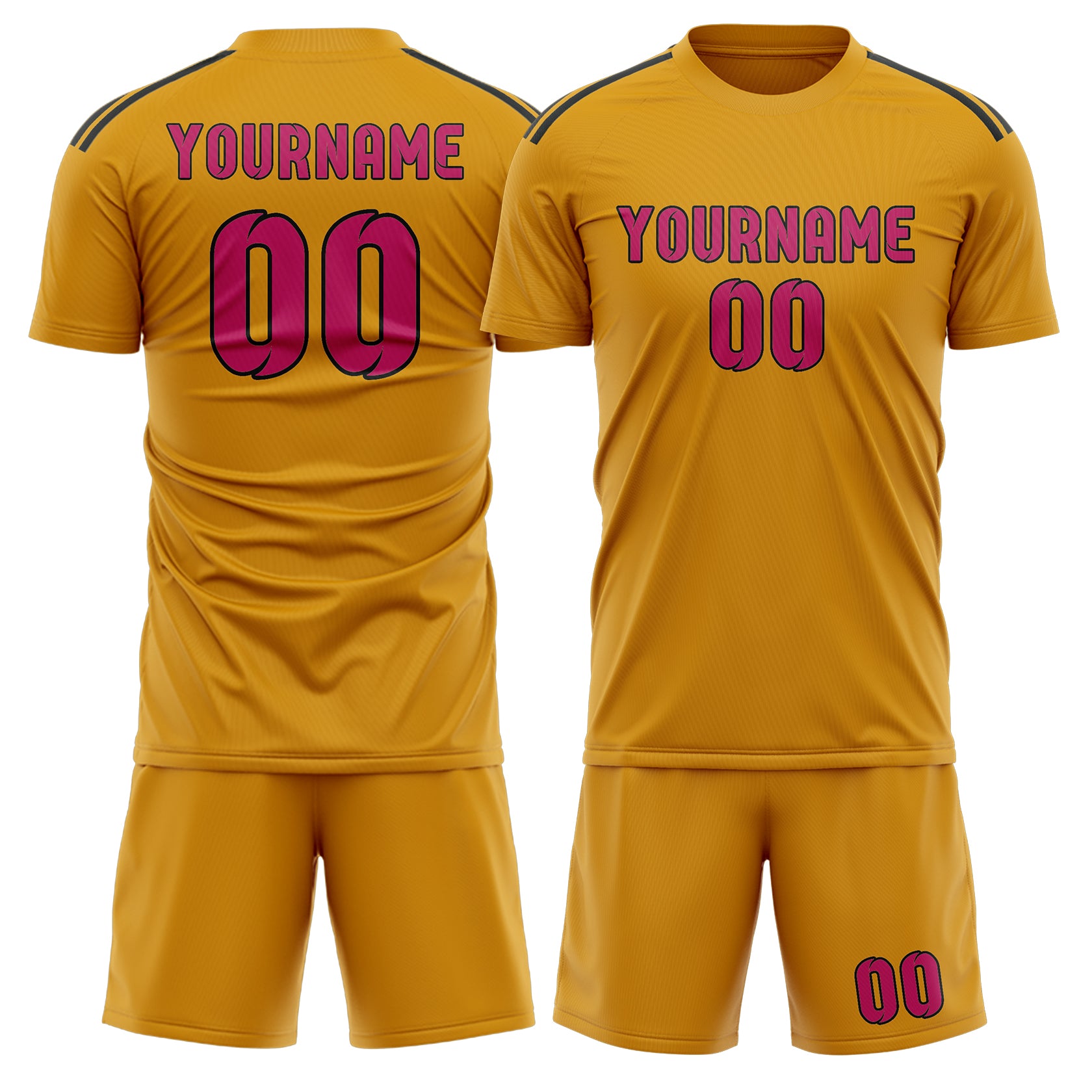 Custom Yellow Pink Soccer Set