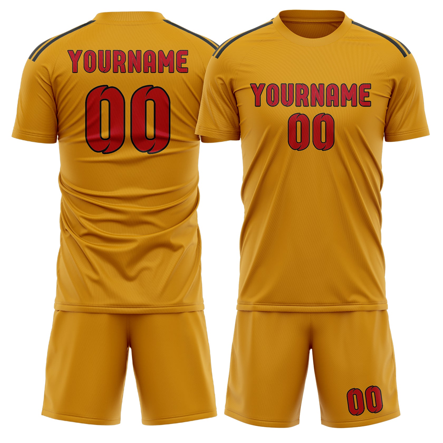 Custom Yellow Red Soccer Set