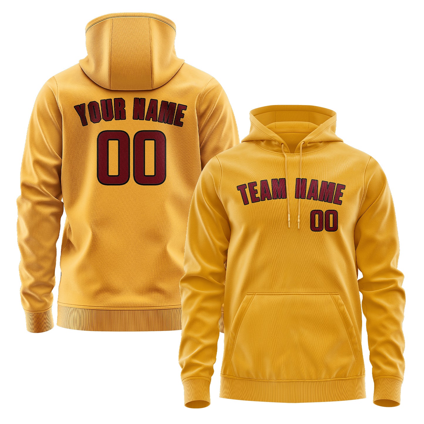 Custom Yellow Crimson Red Hoodie