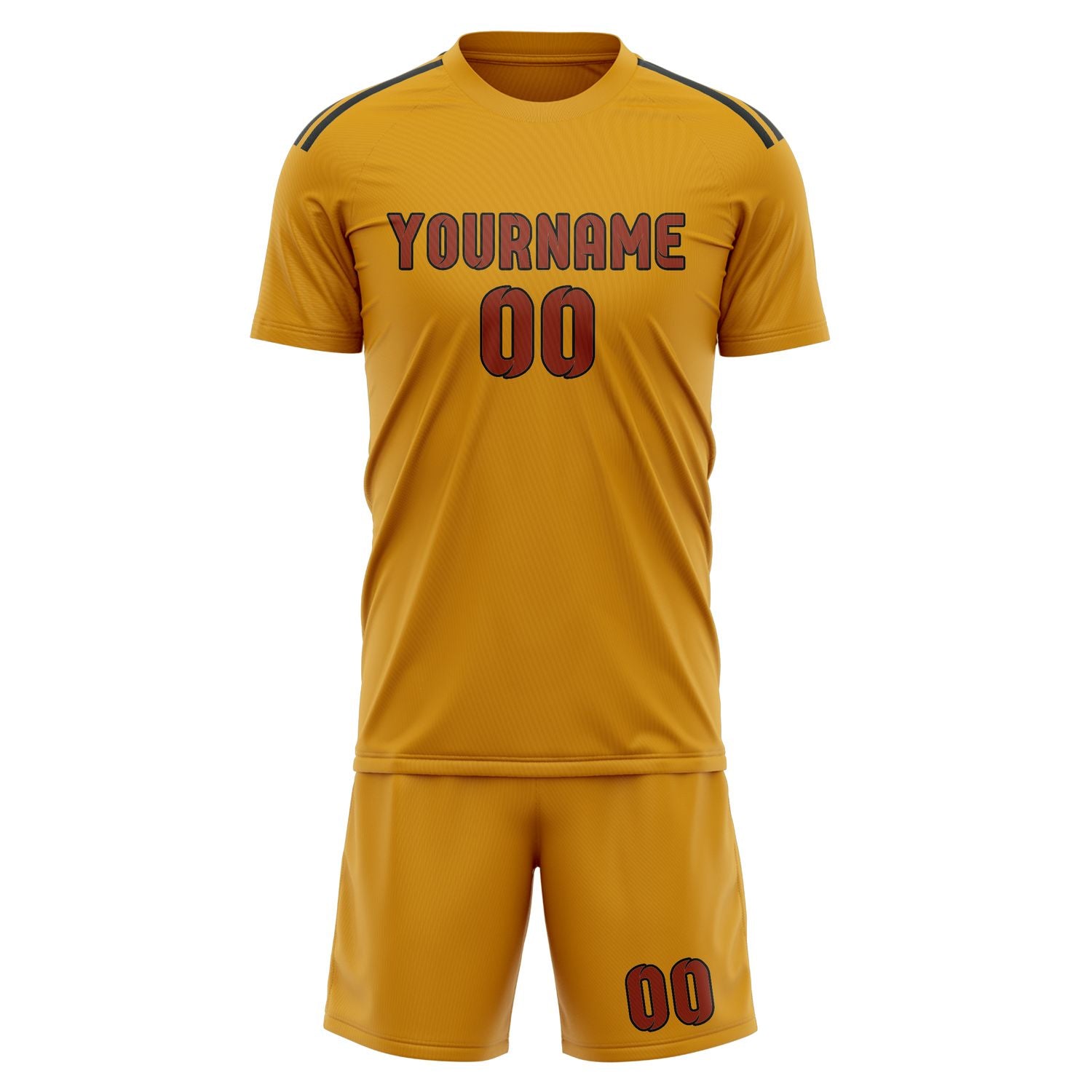 Custom Yellow Coral Red Soccer Set