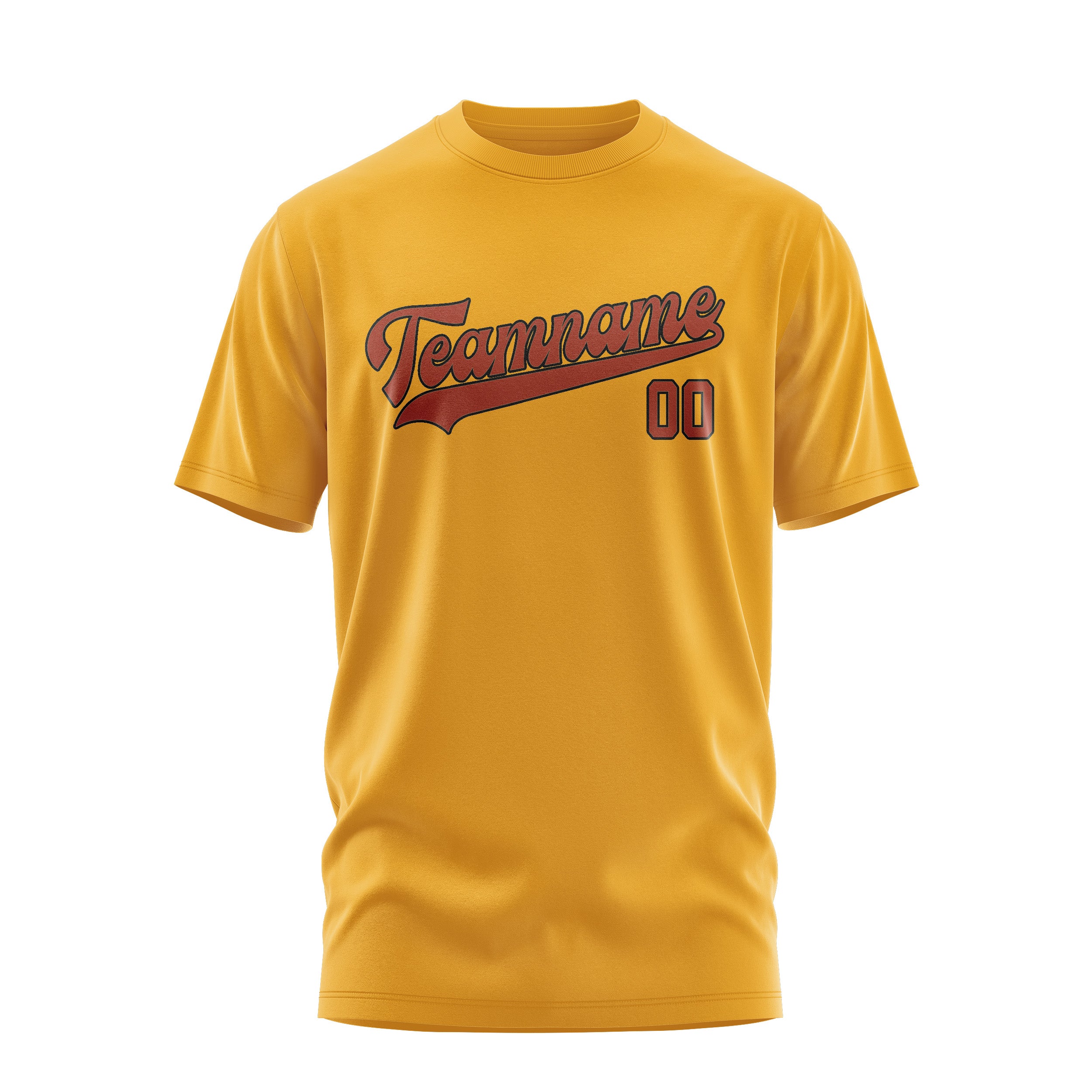 Custom Yellow Coral Red T-Shirt