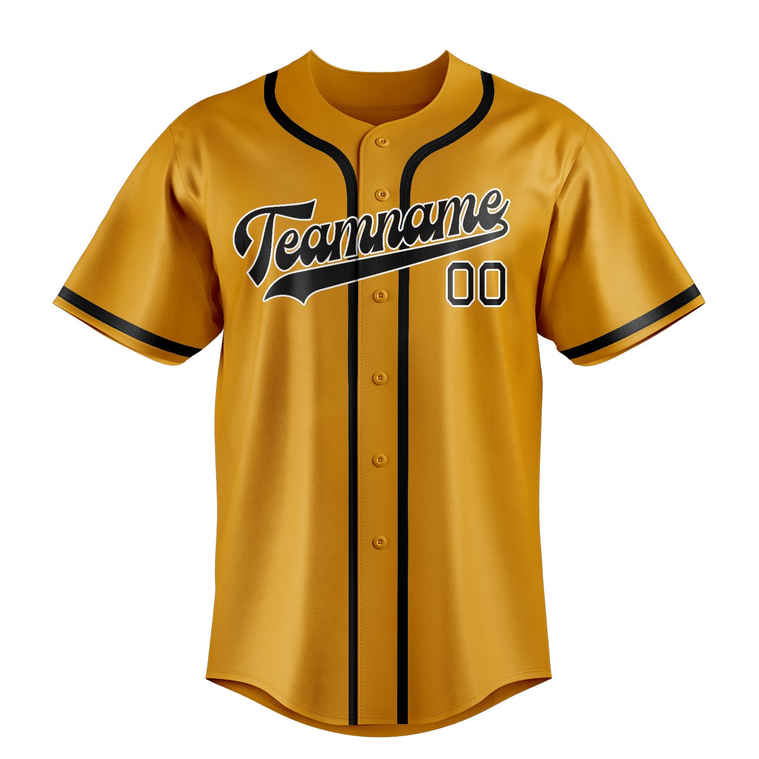 Custom Yellow Black Baseball Jersey