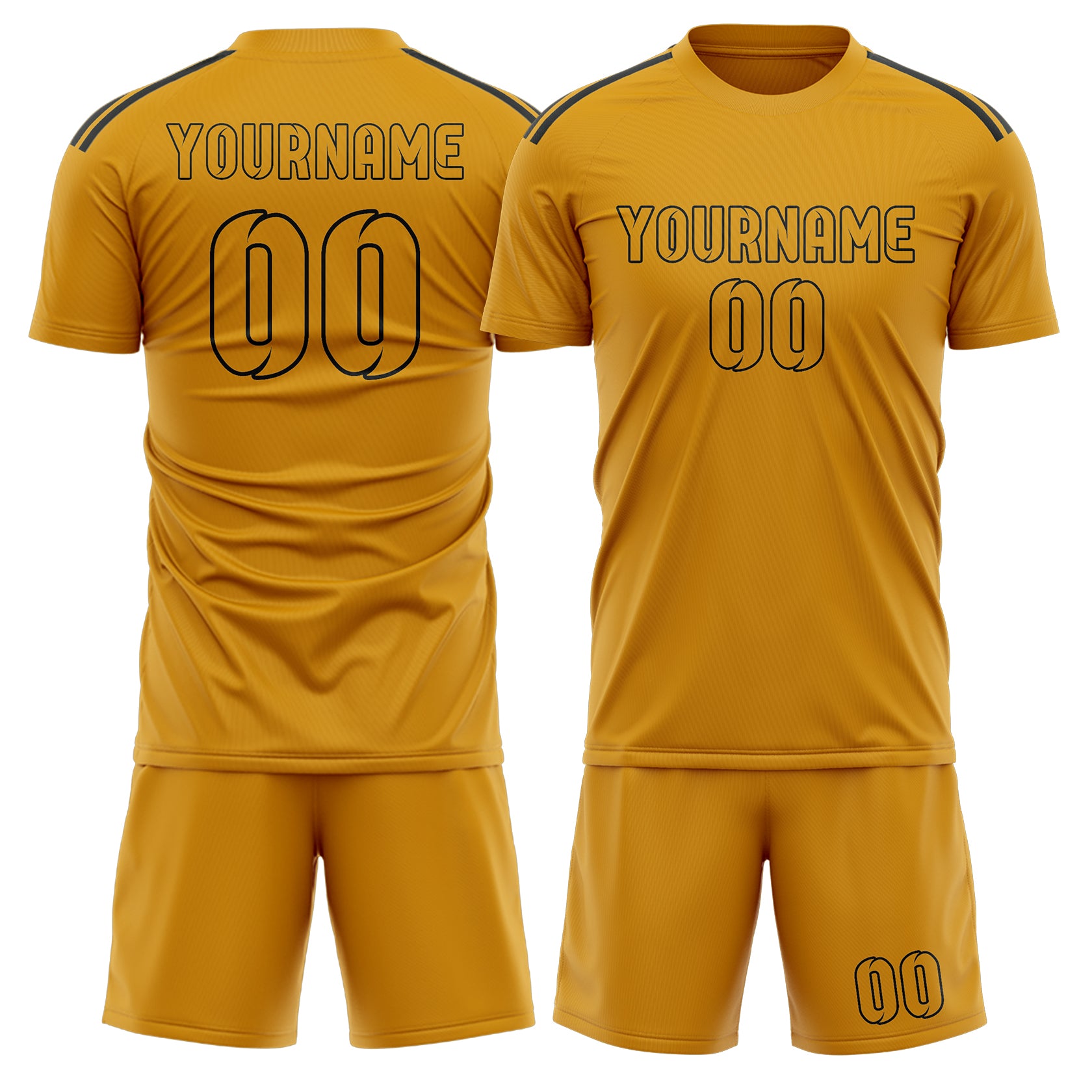 Custom Yellow Yellow Soccer Set