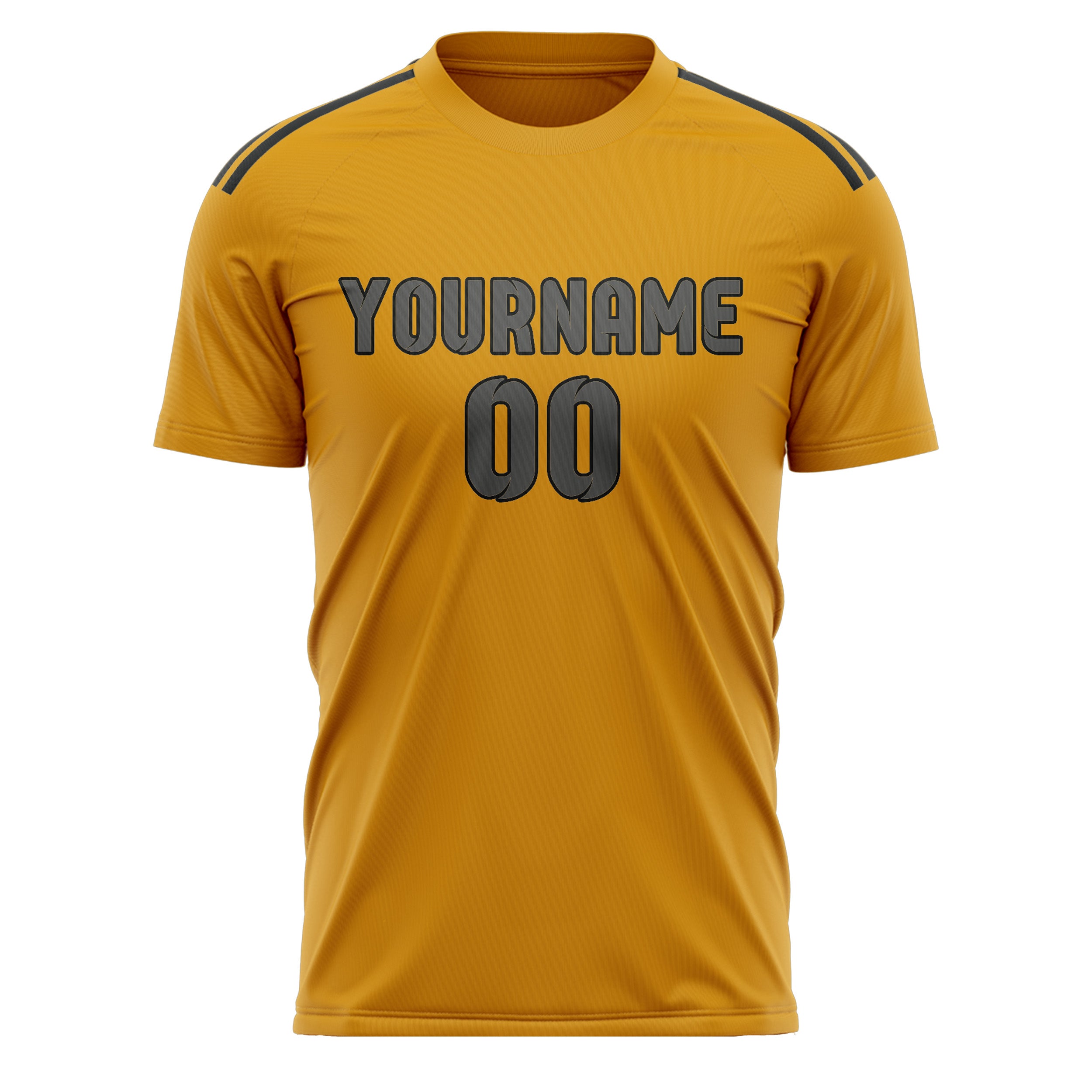 Custom Yellow Dark Grey Soccer Jersey