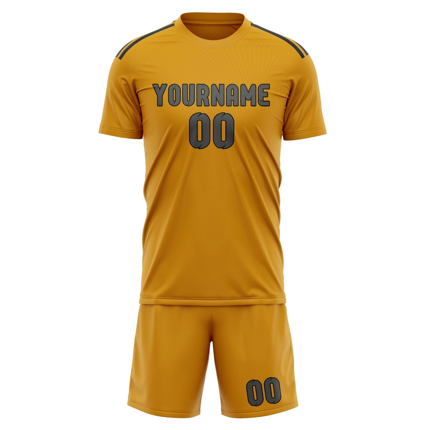 Custom Yellow Dark Grey Soccer Set