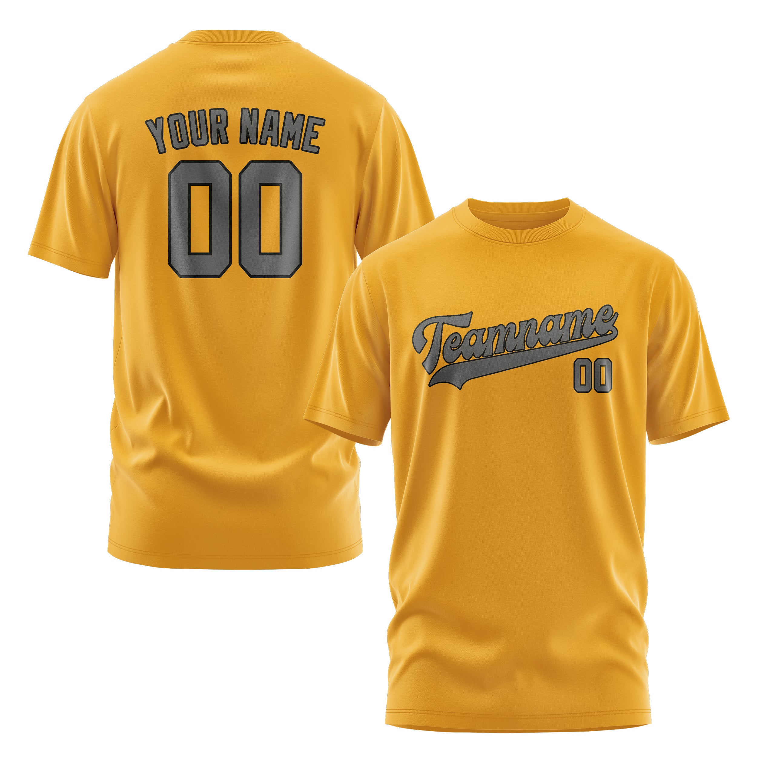 Custom Yellow Dark Grey T-Shirt