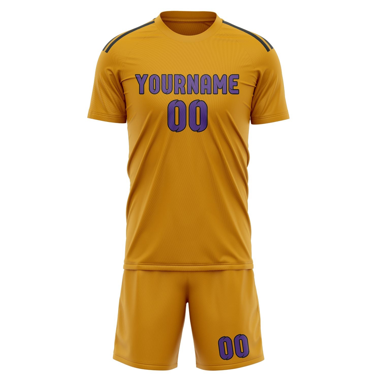Custom Yellow Light Purple Soccer Set
