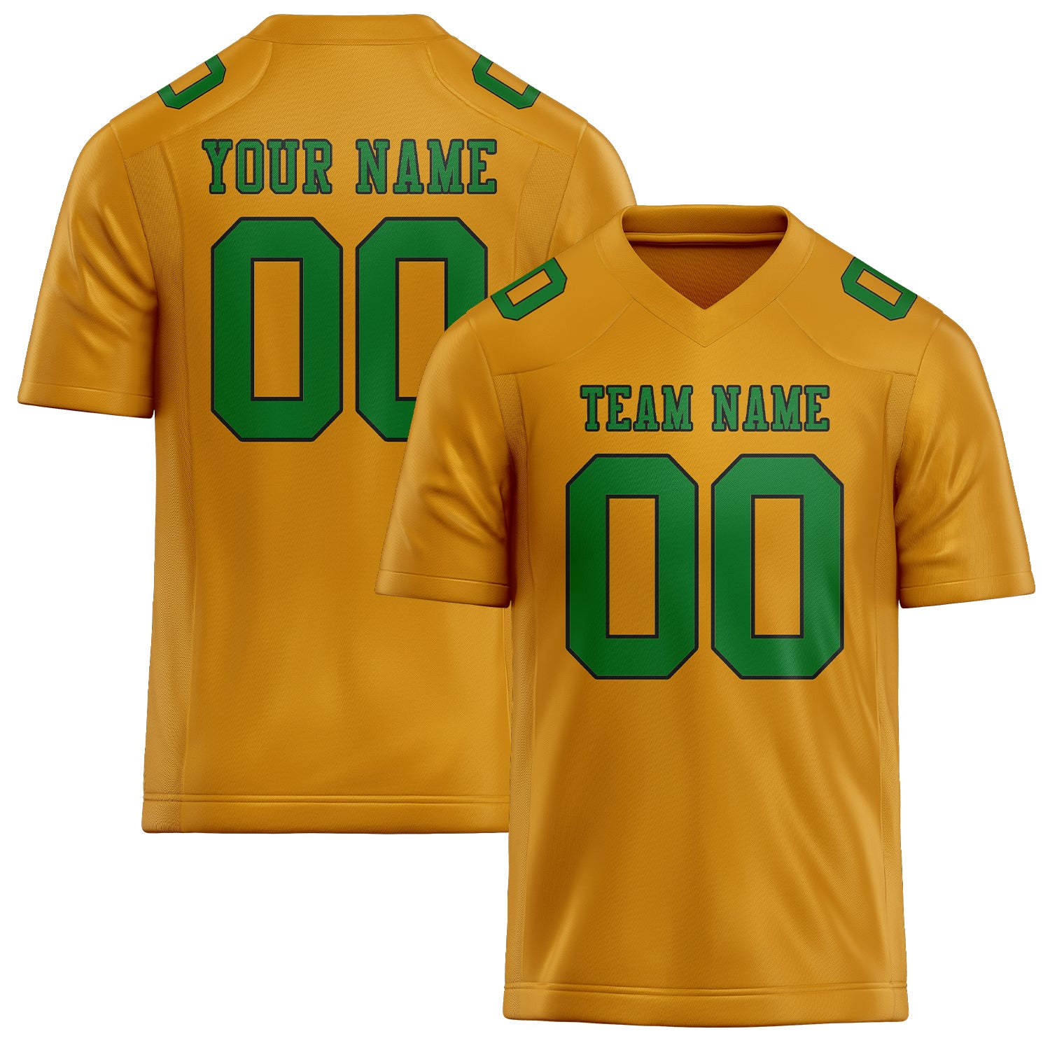 Custom Yellow Emerald Green Football Jersey