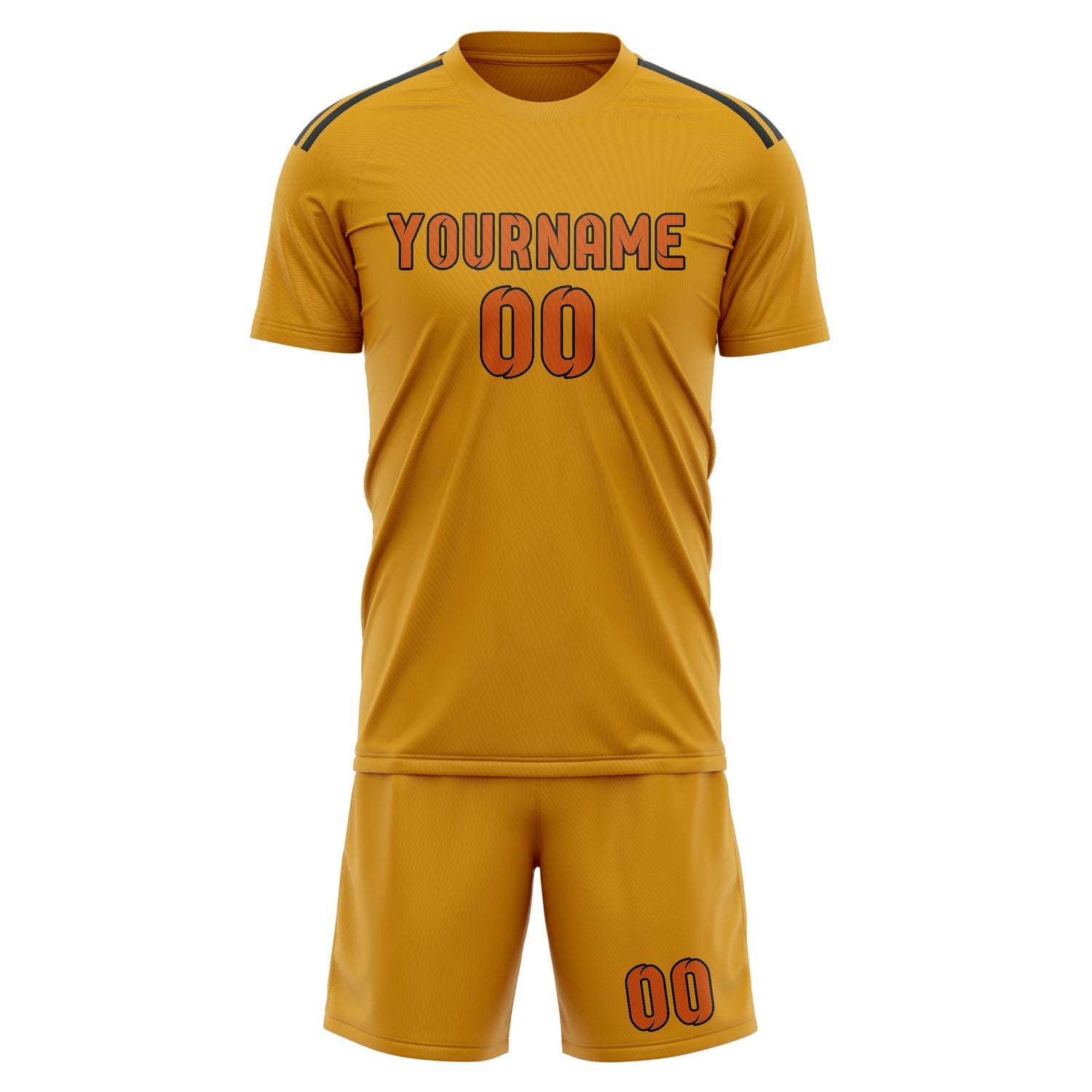 Custom Yellow Orange Soccer Set