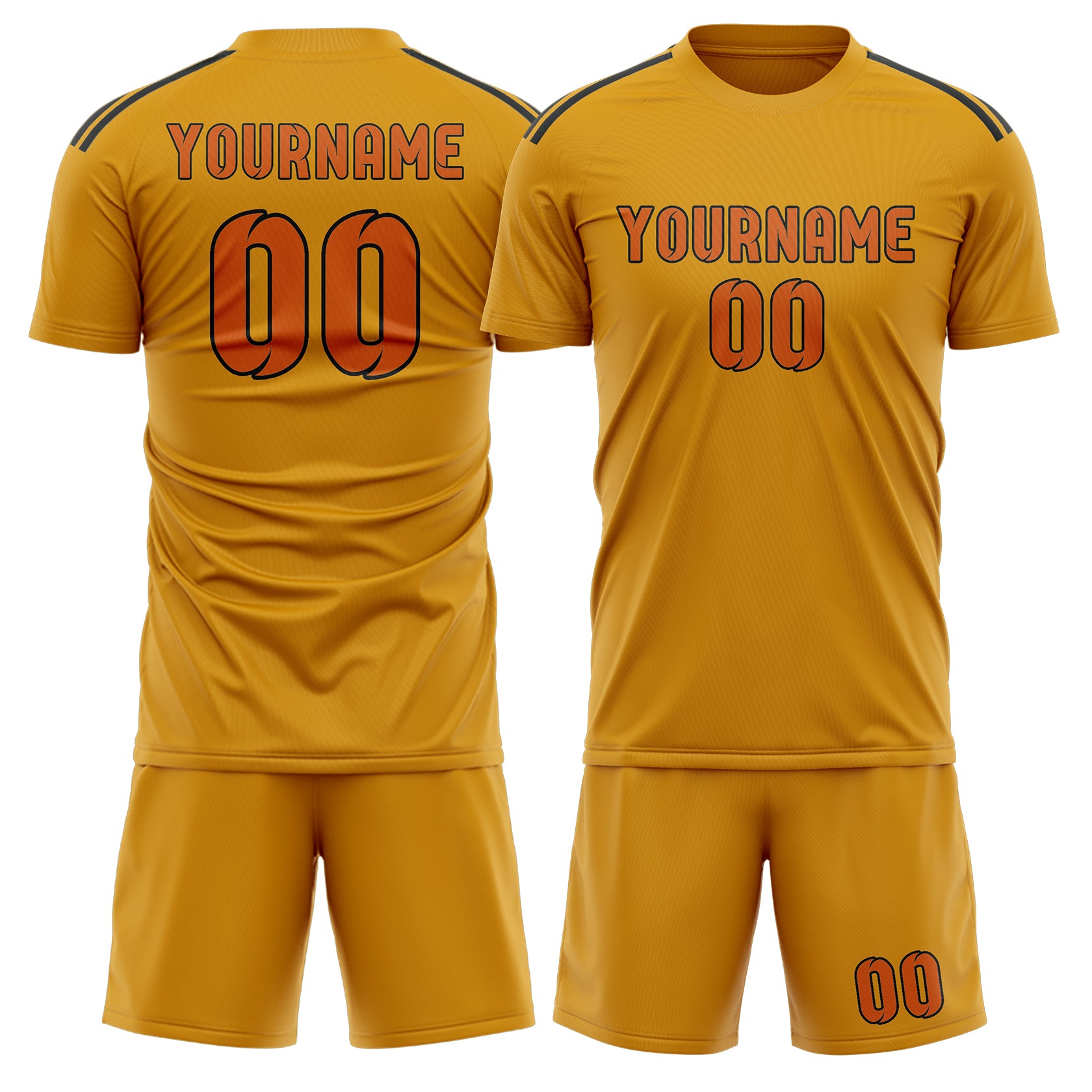 Custom Yellow Orange Soccer Set