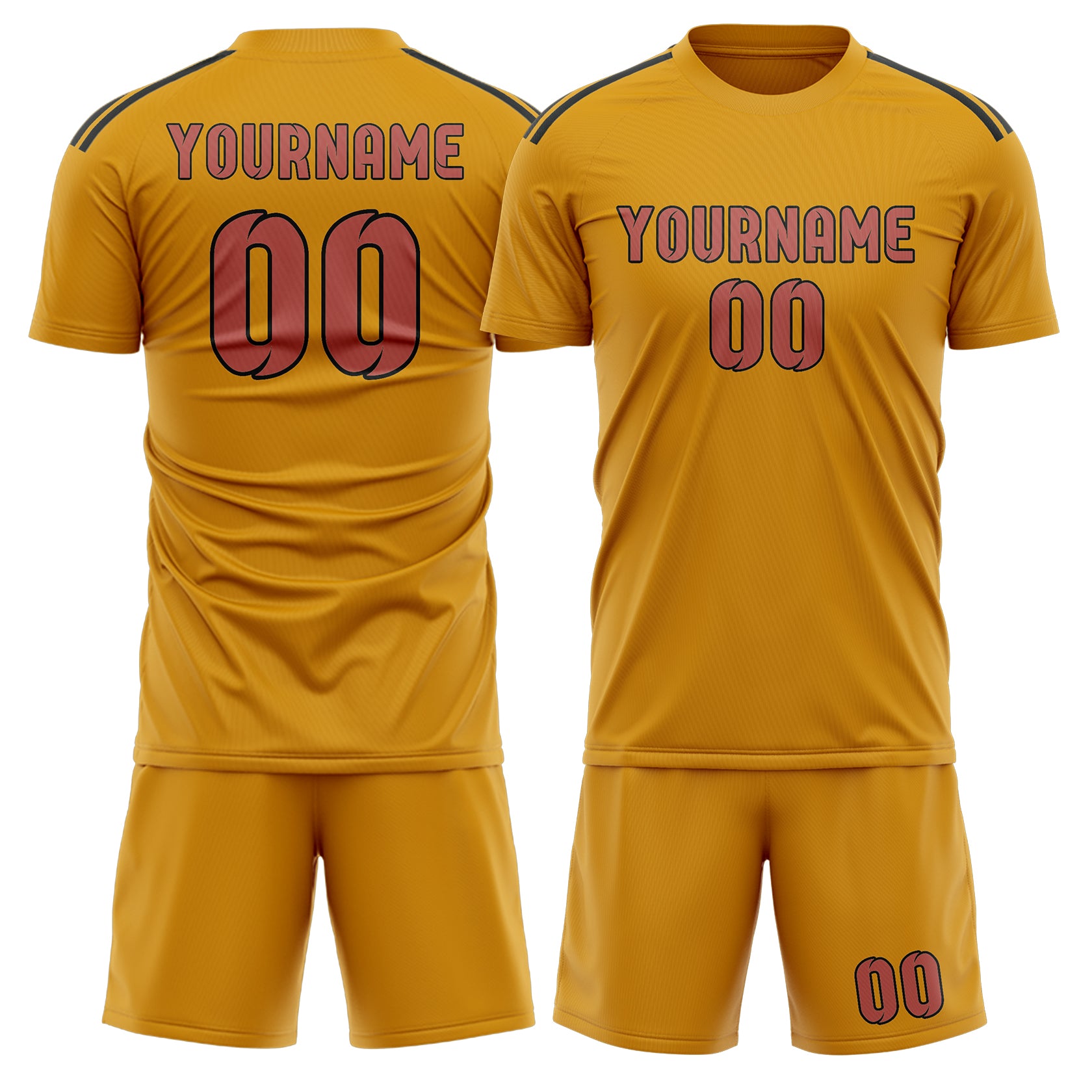 Custom Yellow Copper Rose Soccer Set