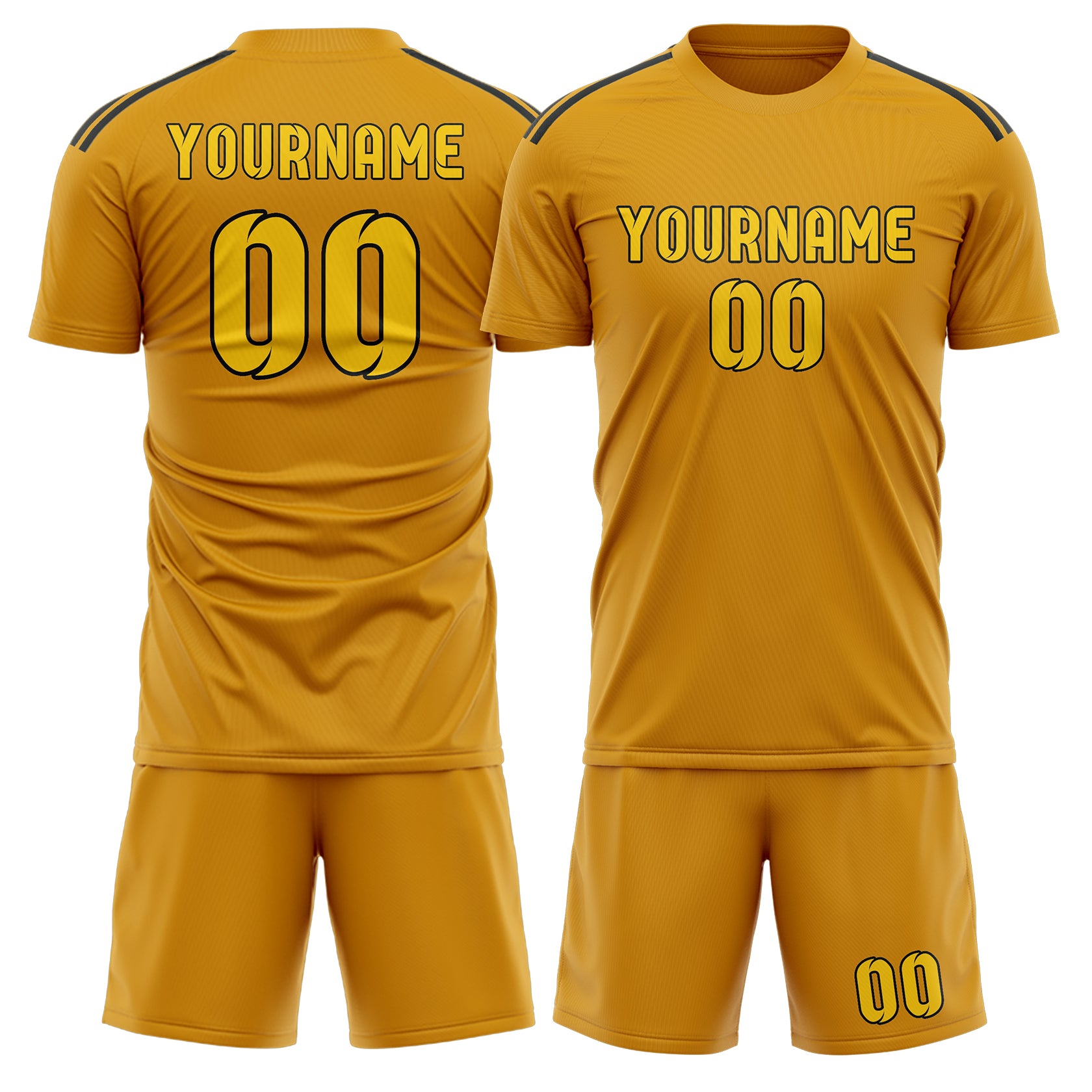 Custom Yellow Gold Soccer Set