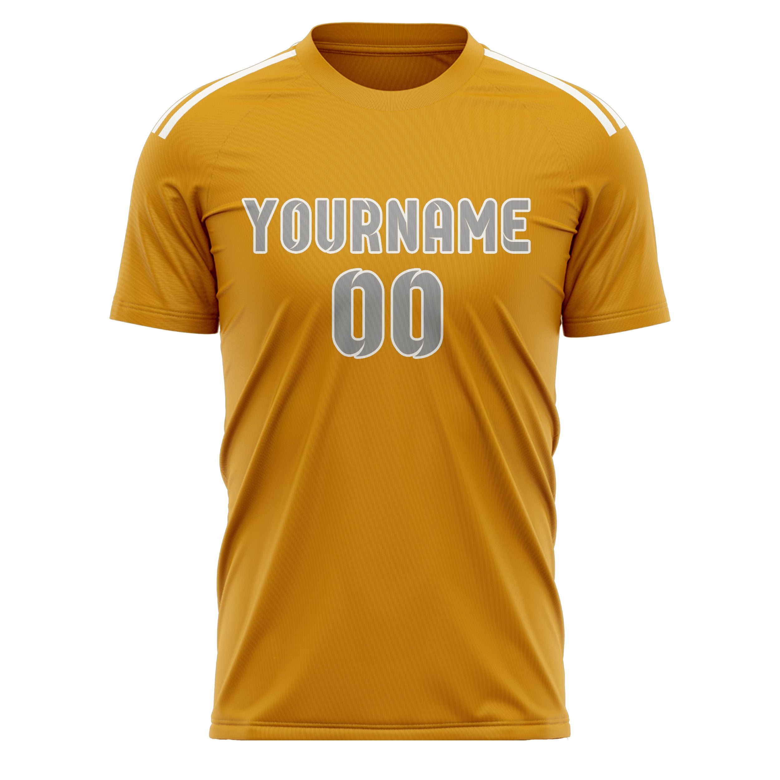 Custom Yellow Gray Soccer Jersey