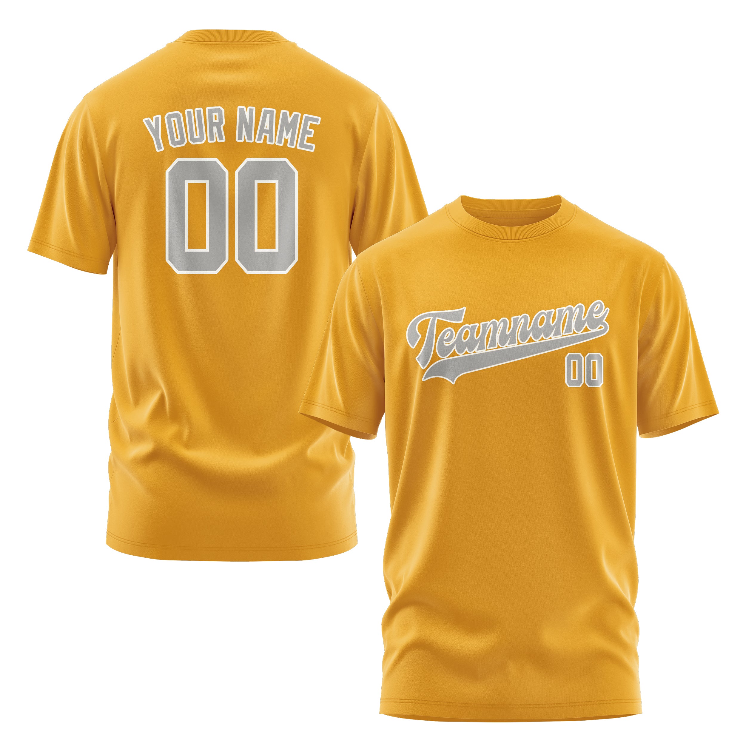 Custom Yellow Gray T-Shirt
