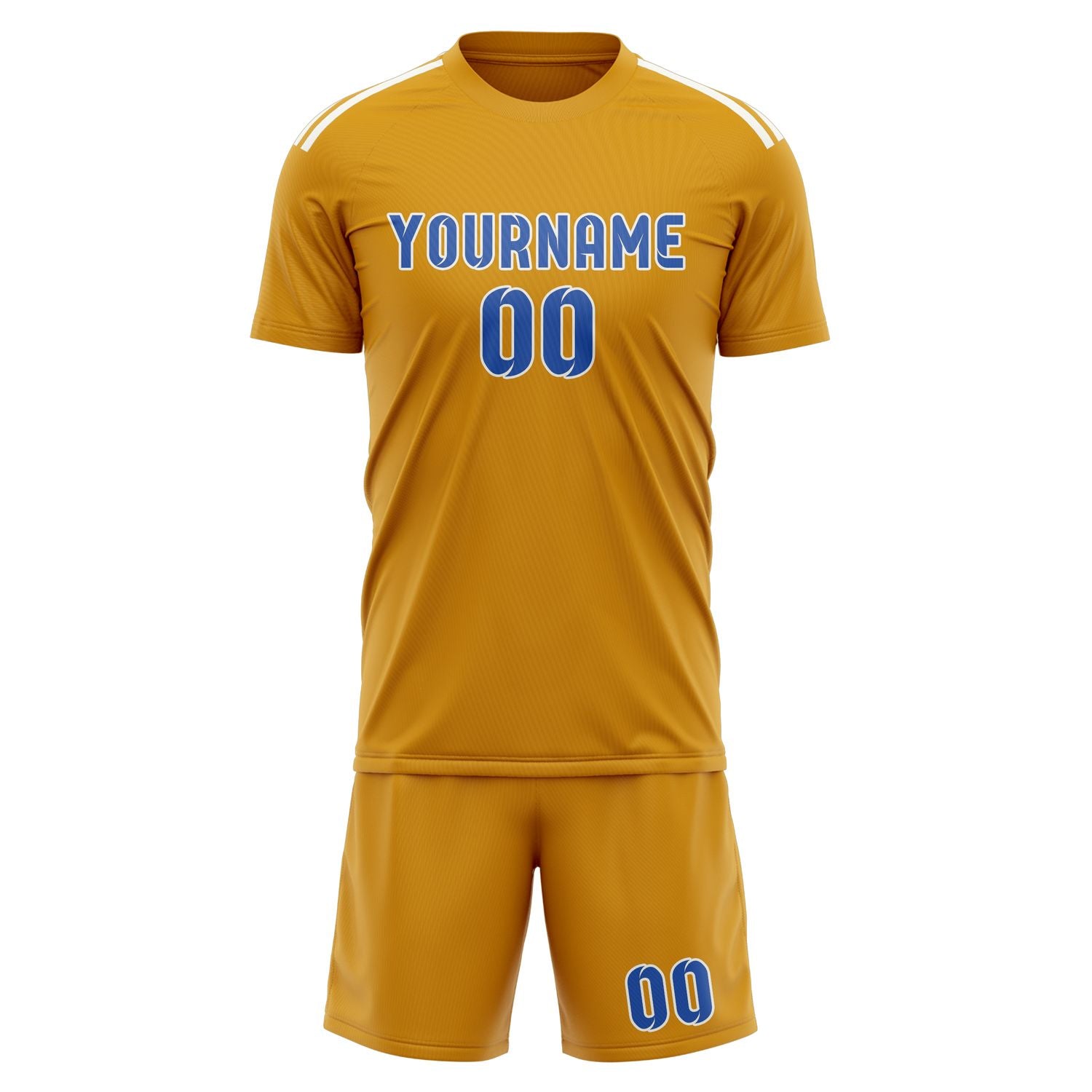 Custom Yellow Sky Blue Soccer Set