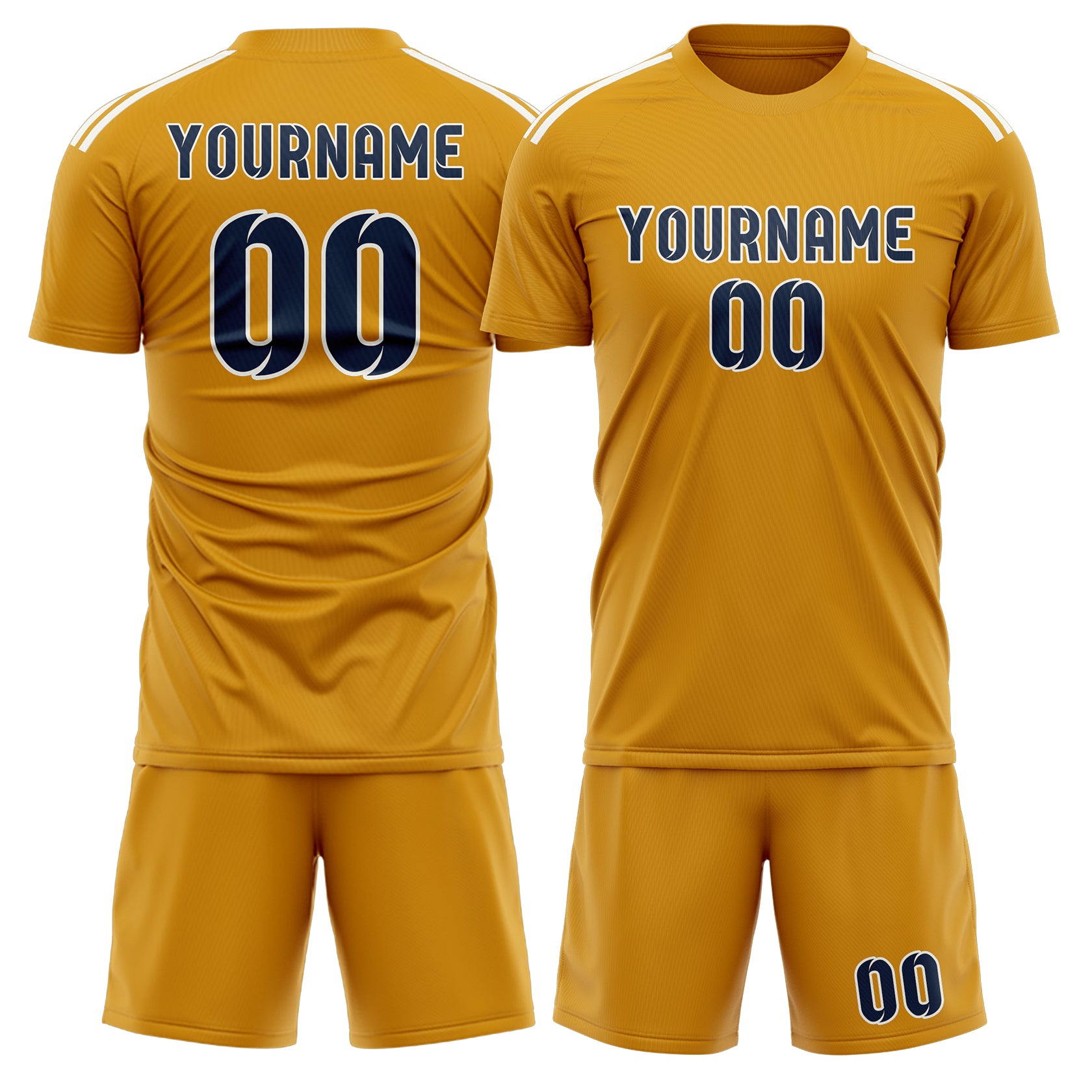 Custom Yellow Blue Soccer Set