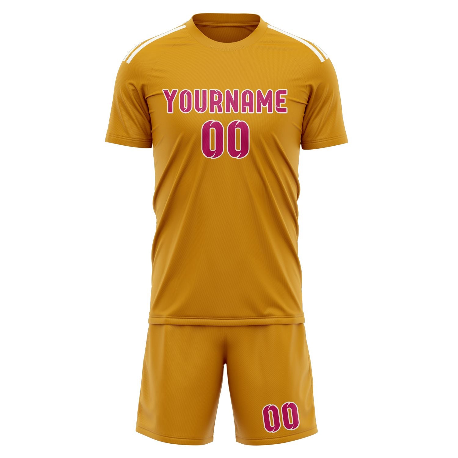 Custom Yellow Pink Soccer Set
