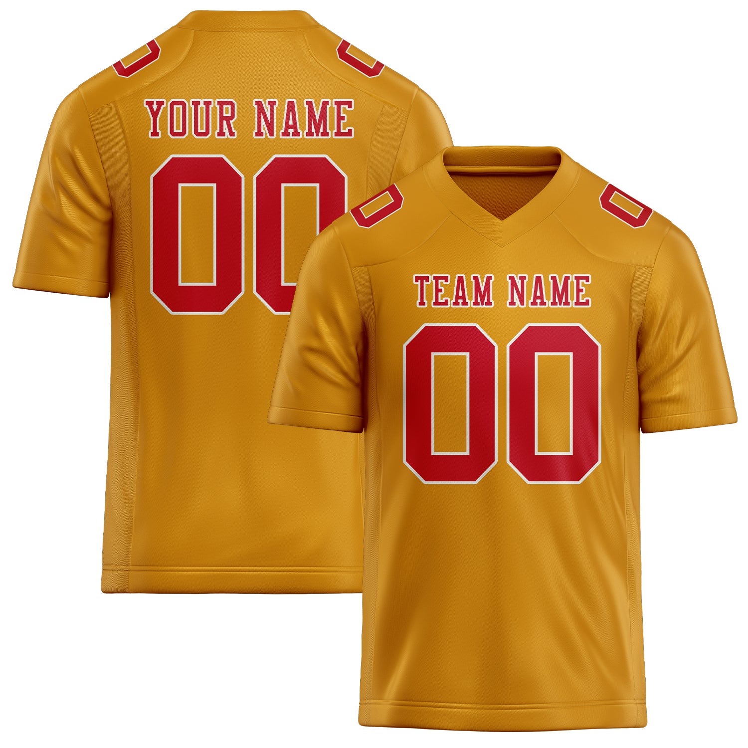 Custom Yellow Red Football Jersey