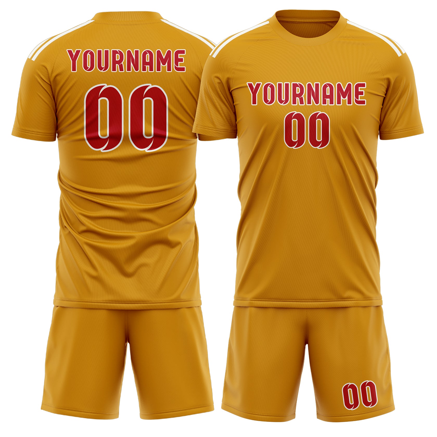 Custom Yellow Red Soccer Set