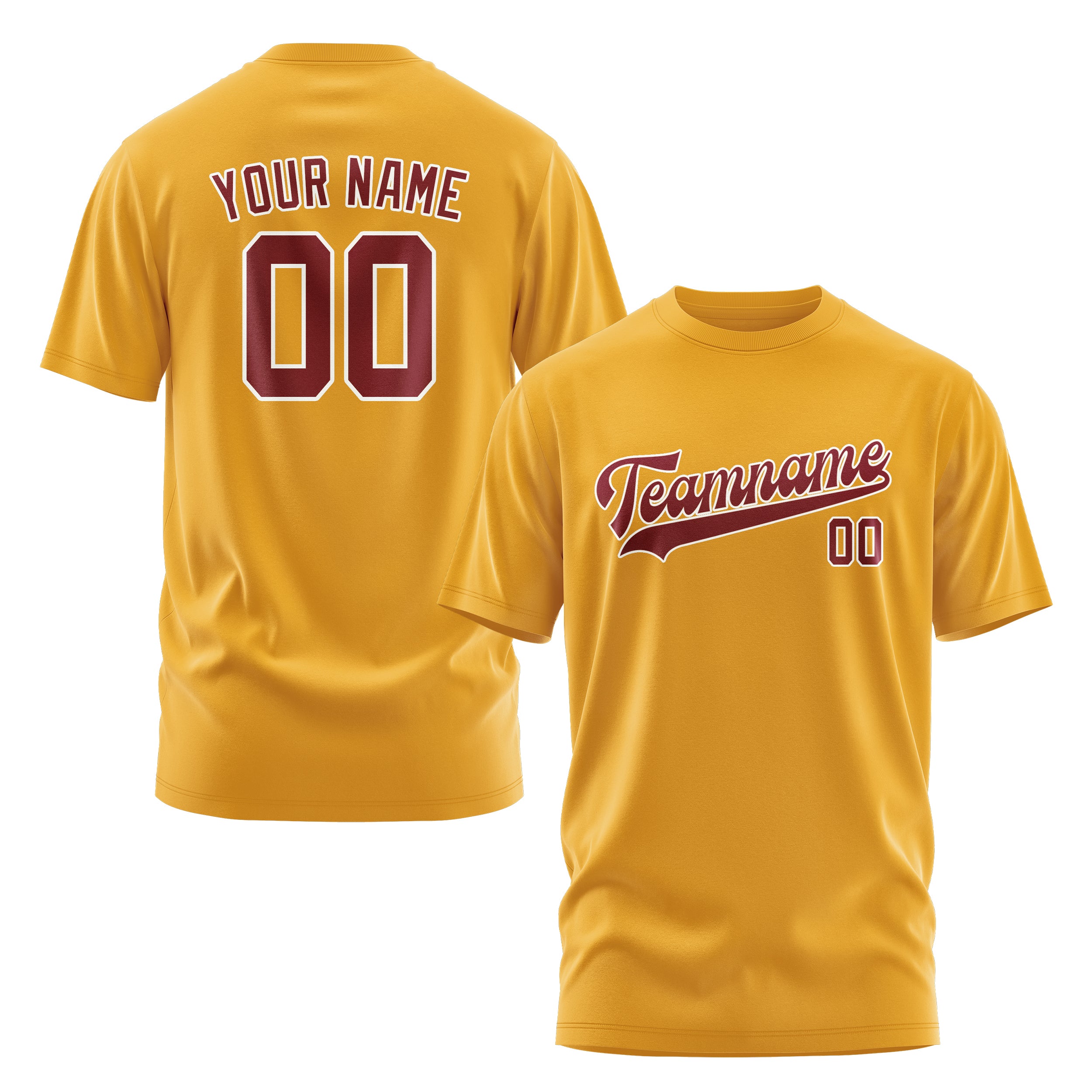 Custom Yellow Crimson Red T-Shirt
