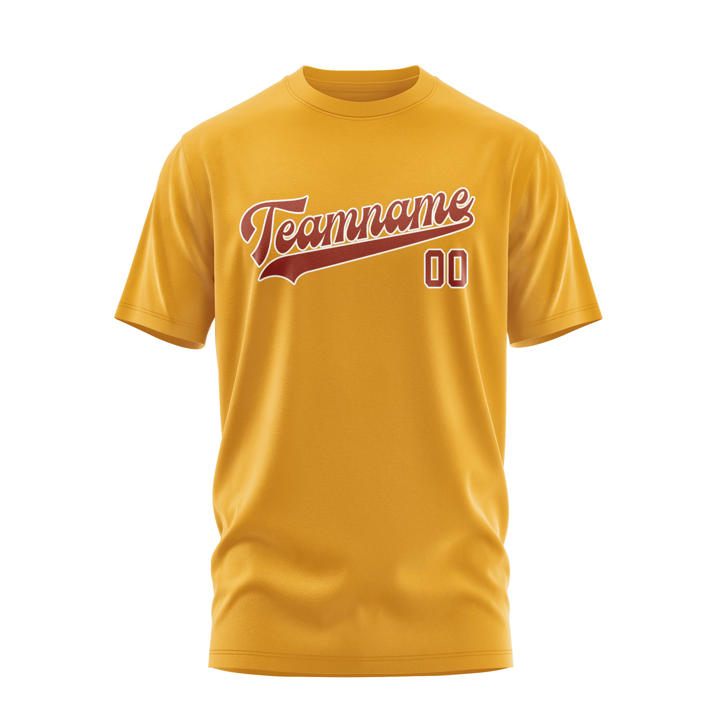 Custom Yellow Coral Red T-Shirt