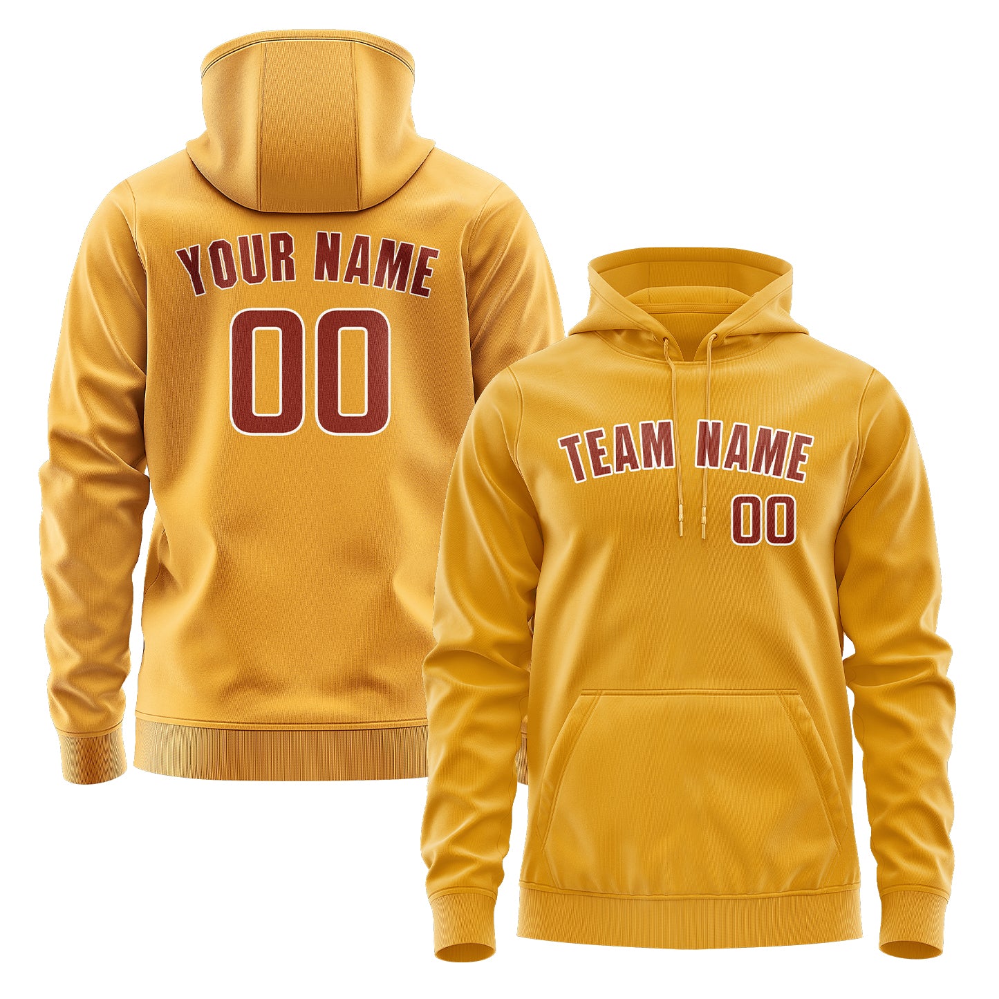 Custom Yellow Coral Red Hoodie